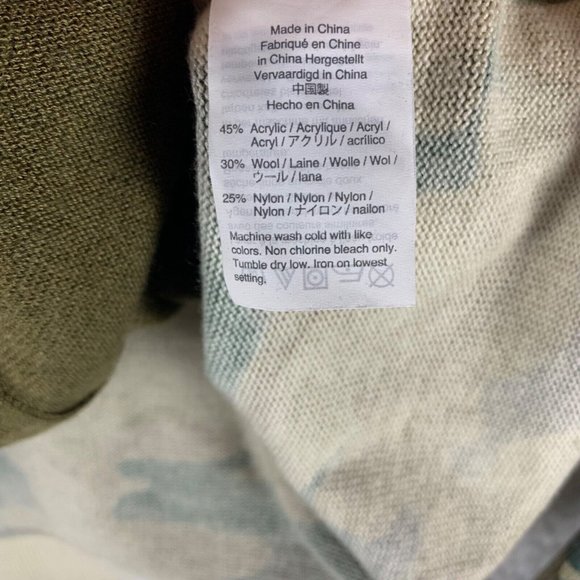 J.Crew Women's Wool Blend Full Zip Camouflage Bomber Sweater Jacket Size M 8743 - Picture 5 of 8